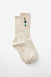 Unisex Rib Sock - Lcn, LCN SESAME ST BEIGE BERT ERNIE - alternate image 1