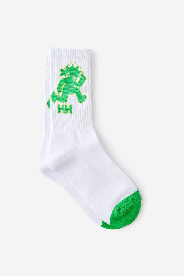 Unisex Rib Sock - Extra, HH WHT GREEN MAN