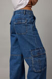 Lexi Baggy Cargo Jean, MID BLUE - alternate image 4