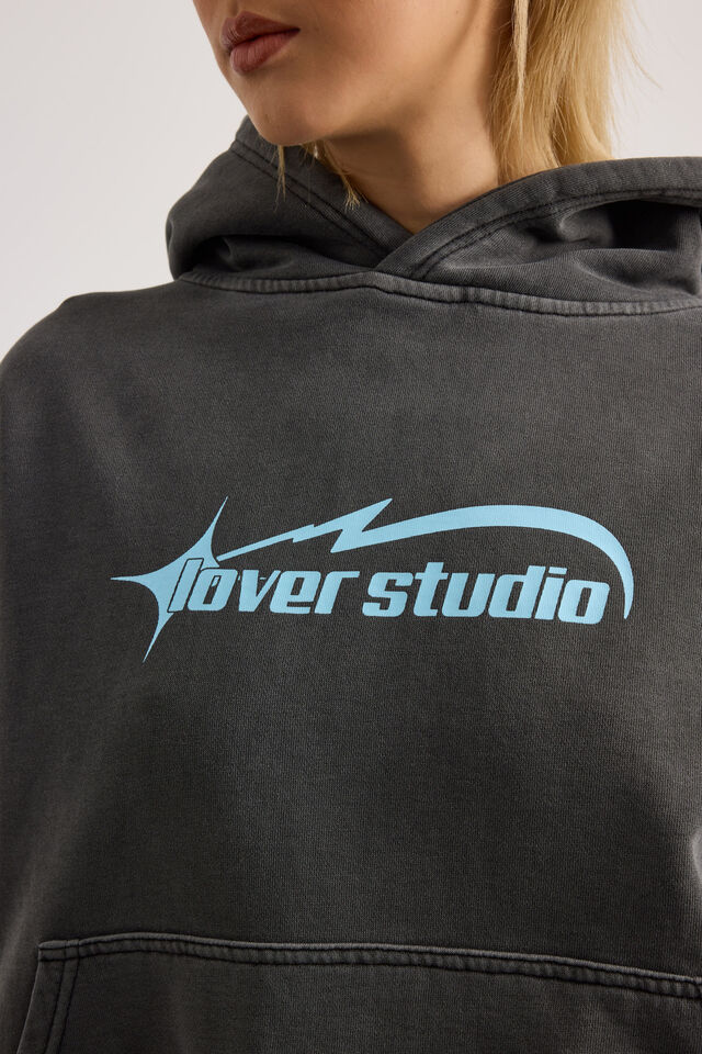 Chloe Hoodie, WASHED BLACK/LOVER STUDIO