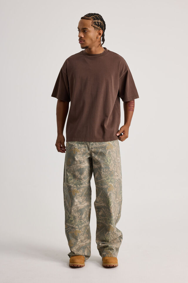 Heavy Weight Box Fit Tshirt, WASHED BRACKEN