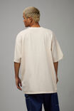 Oversized Music Merch T Shirt, LCN BRA WASHED IVORY/TUPAC HERO - alternate image 3