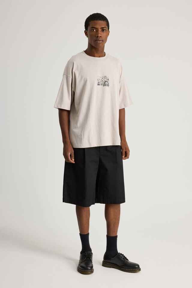Cartoon Network X Half Half Box Fit Tshirt, LCN WB PEBBLE/ED EDD EDDY GRAFITTI