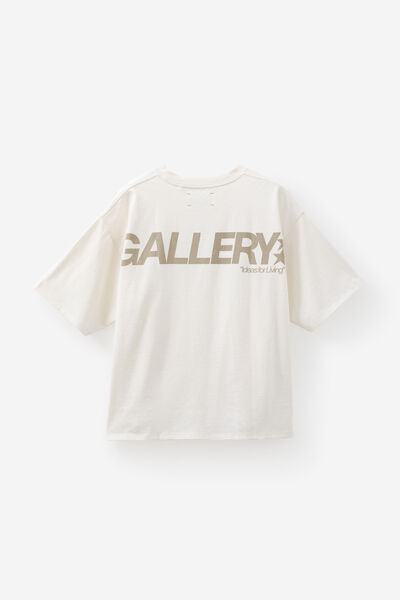 Open Gallery Box Fit Tshirt, OG CLOUD/SUNBLEACHED KHAKI GALLERY STARS