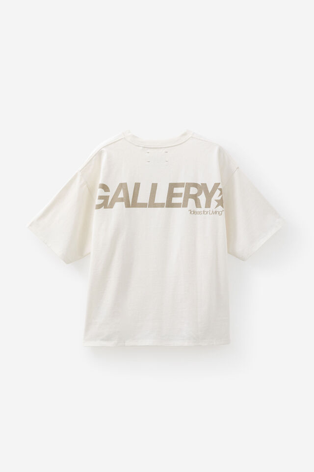 Open Gallery Box Fit Tshirt, OG CLOUD/SUNBLEACHED KHAKI GALLERY STARS
