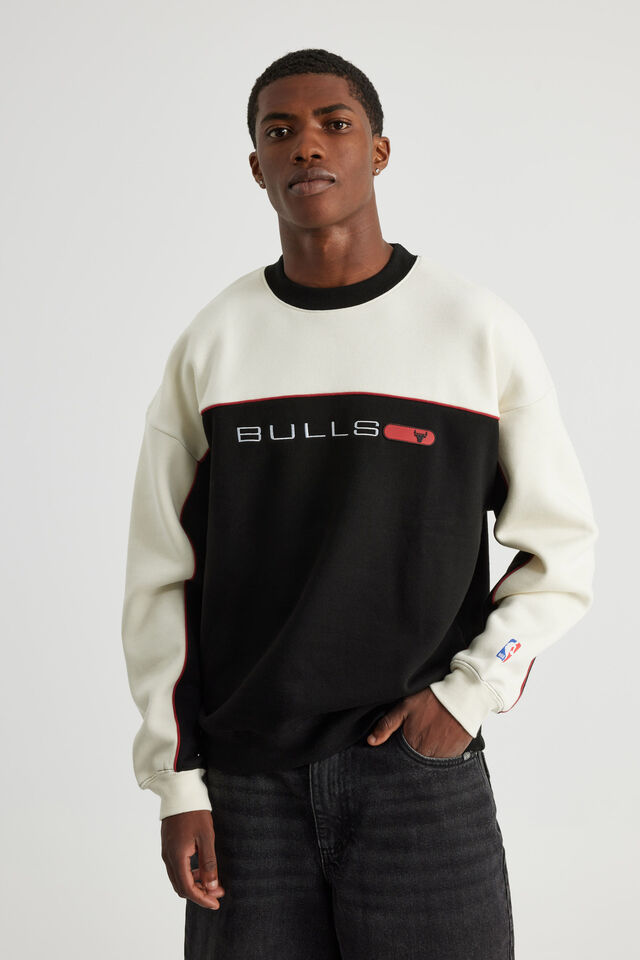 Panelled Nba Crew, LCN NBA WINTER WHITE/BLACK Y2K BULLS