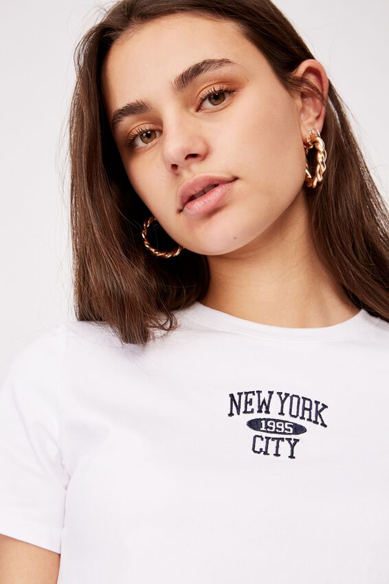 Fitted Graphic T Shirt, WHITE NEW YORK CITY