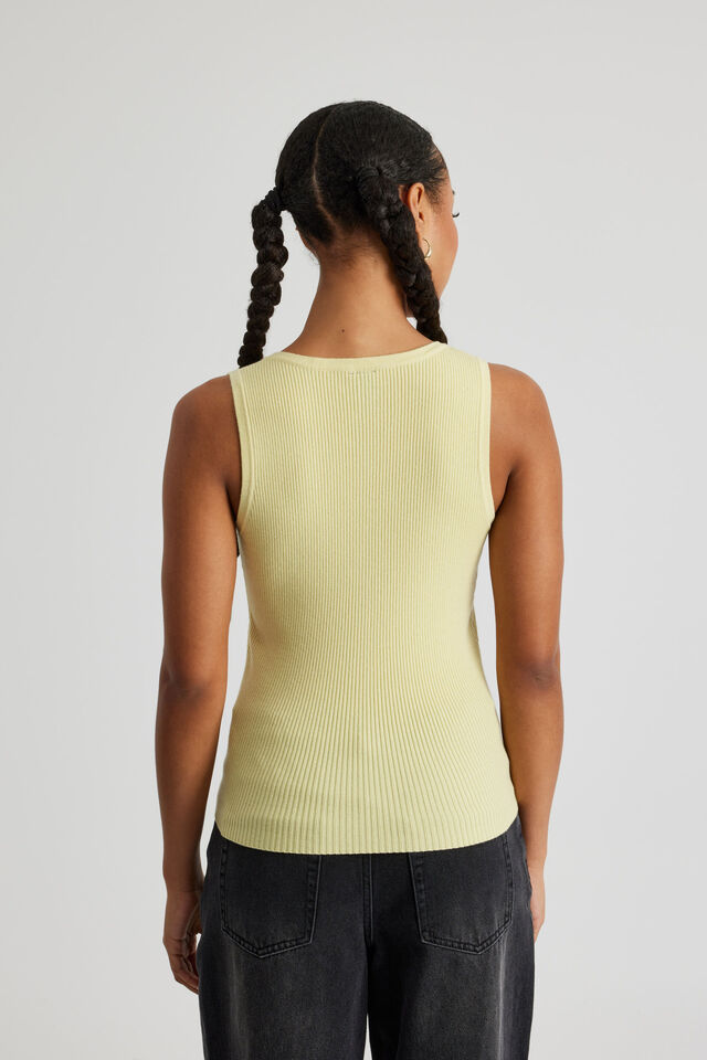 Rosie Button Up Knit Tank, YELLOW