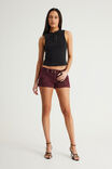 Rebel Girl Low Rise  Booty Short, BORDEAUX BABY - example image 2