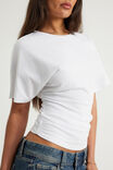 Batwing Cinch Waist Top, WHITE - example image 4