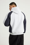 Half Half Hoodie, SILVER MARLE/NAVY BLAZER PANEL - example image 3