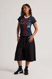 Shirred Fitted Sports Jersey, NAVY CHERRY/CLUB SOHO - alternate image 2