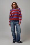 Haven Oversized Stripe Knit Jumper, BURGUNDY MULTI STRIPE - alternate image 2