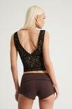Lace V Neck Tank, BLACK - example image 3
