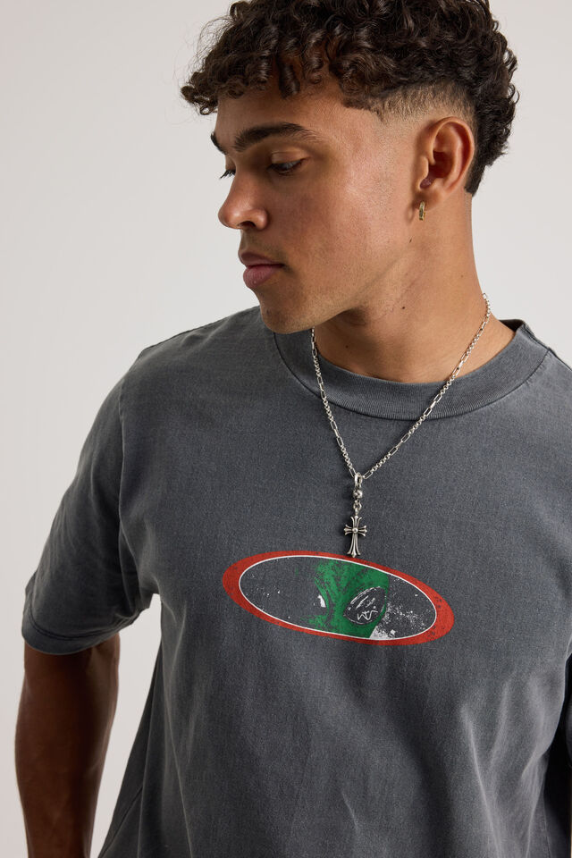 Notion Vintage Slim Fit Graphic Tshirt, NTN WASHED SLATE/ALIEN