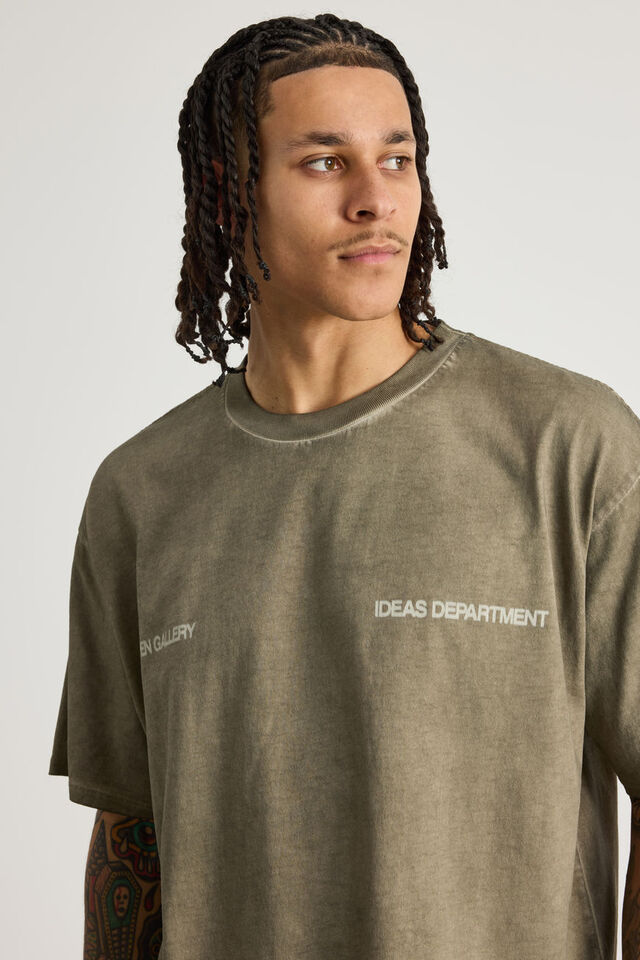 Open Gallery Box Fit Tshirt, OG KHAKI MIST OVERDYED/IDEAS DEPT