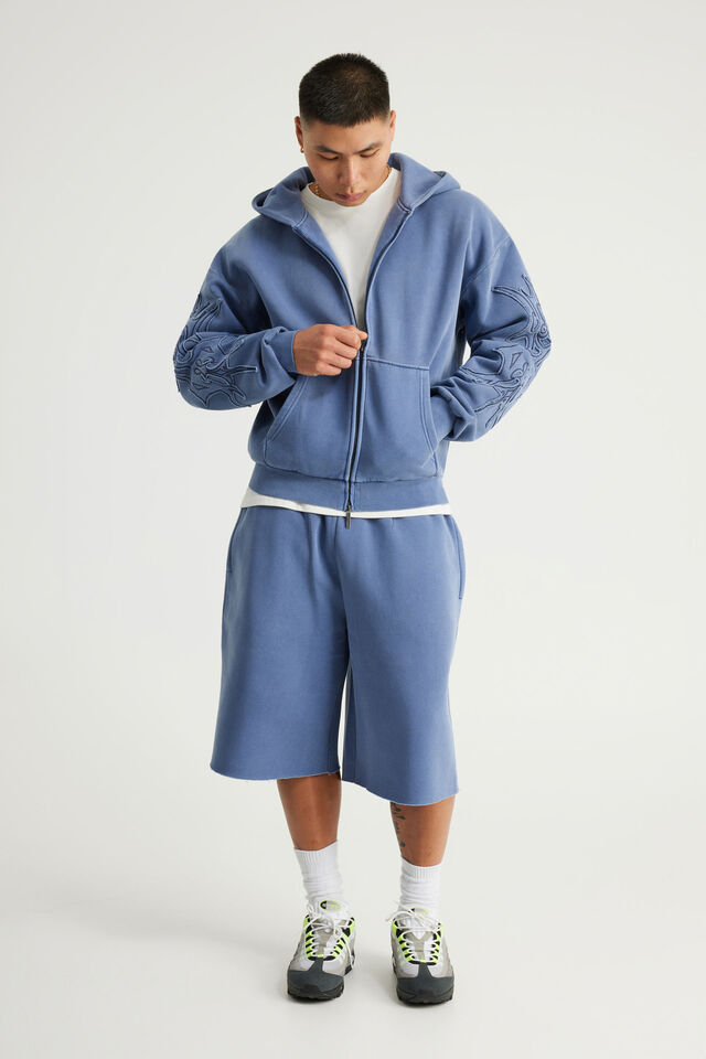 Baggy Track Short, NTN WASHED BOSTON BLUE/TATTOO