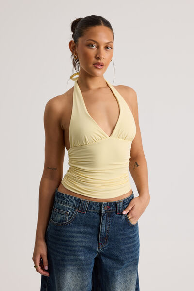 Emma Gathered Halter, BUMBLE YELLOW