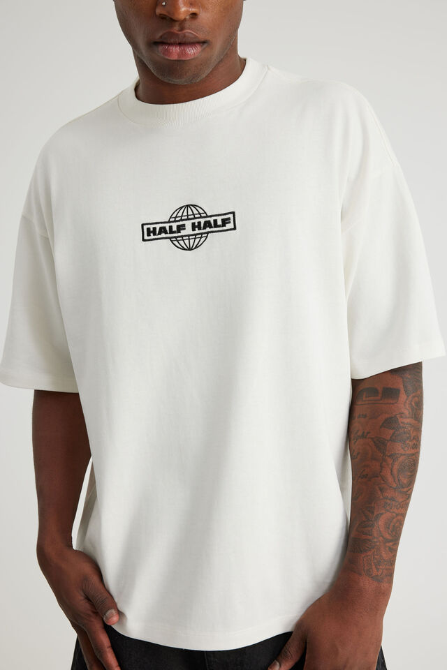 Half Half Heavyweight Box Fit Graphic Tshirt, HH CLOUD/WORLDWIDE PILL
