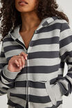 Notion Fitted Zip Through Hoodie, NTN SLATE STRIPE/SLEAZE - alternate image 4