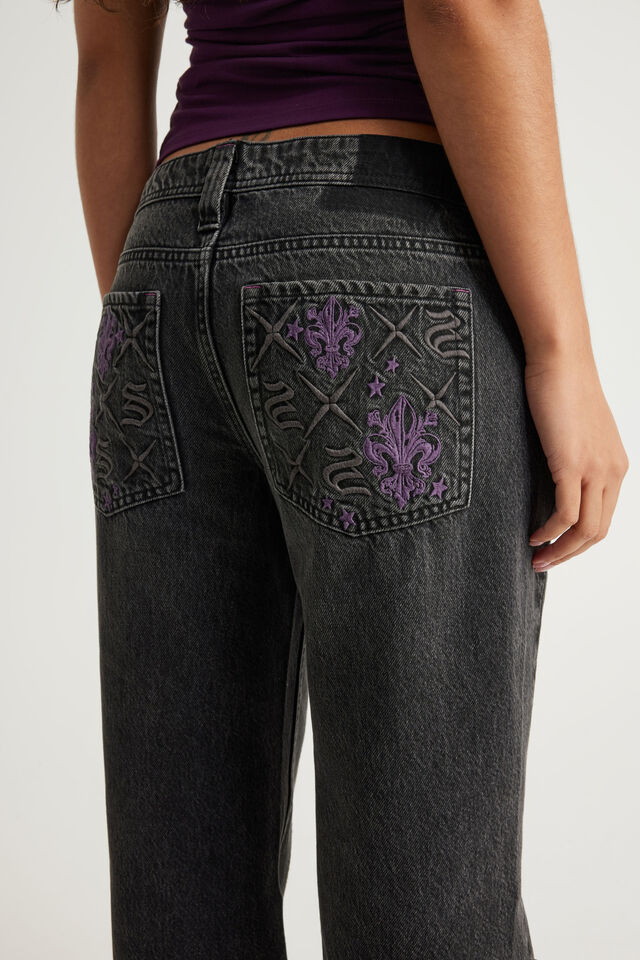 Luca Low Rise Bootleg Jean, STORM BLACK