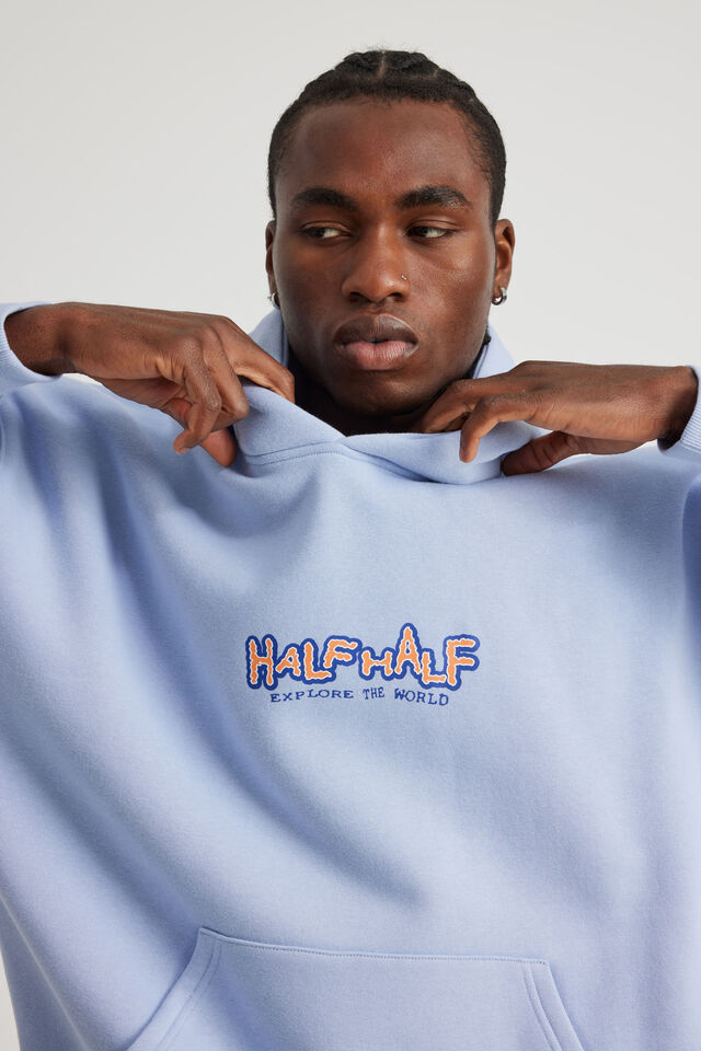 Half Half Hoodie, HH BLUE CHALK/WIPEOUT