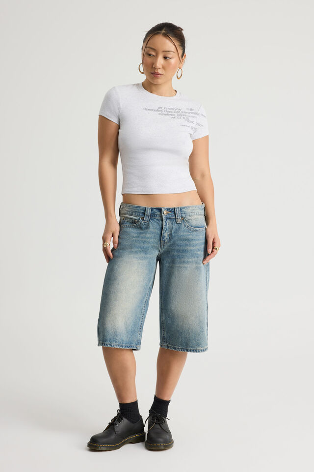 Fitted Graphic Tee, SILVER MARLE/IDEAS DEPT
