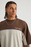 Half Half Box Fit Panelled Graphic Tshirt, HH MUD/PEBBLE PILL LOGO - alternate image 4