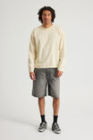 Open Gallery Cropped Long Sleeve Tshirt, OG DAFFODIL STRIPE/OG LOGO - alternate image 2