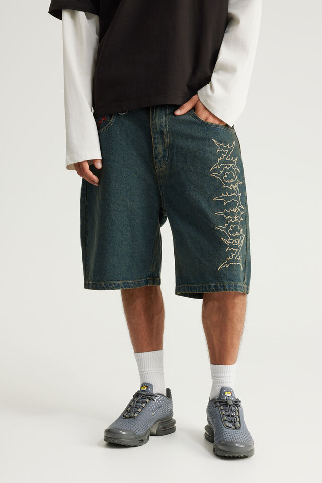 Notion Baggy Denim Short, GARAGE BLUE/GRAPHIC