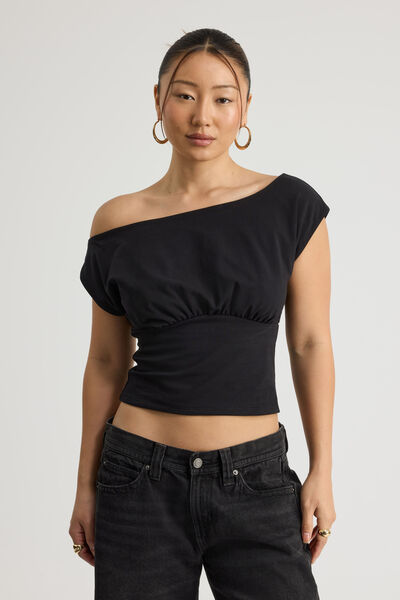 Batwing Top, BLACK