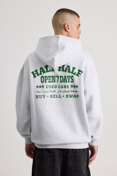 Half Half Hoodie, HH SILVER MARLE/HALF USED CARS