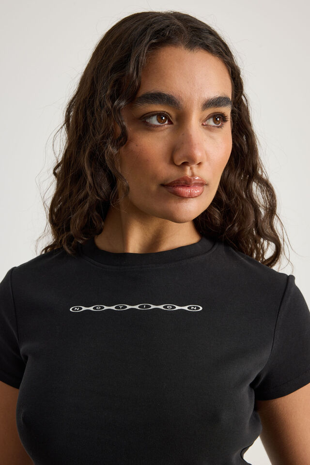 Fitted Graphic Tee, WASHED BLACK/NTN 192