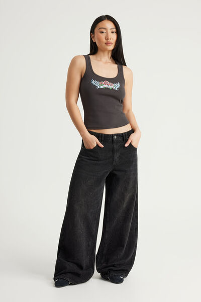 Mega Baggy Jean, BLACK/YOU RE MY BUTTERFLY