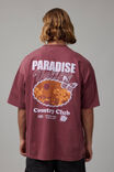 Heavy Weight Box Fit Graphic Tshirt, HH WASHED BORDEAUX/COUNTRY CLUB - alternate image 1