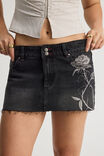 Notion X Smolbrat Denim Skirt, WOLF WASHED BLACK - alternate image 4