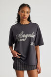 Oversized Graphic Tee, WASHED BLACK/ANGELIC - alternate image 1