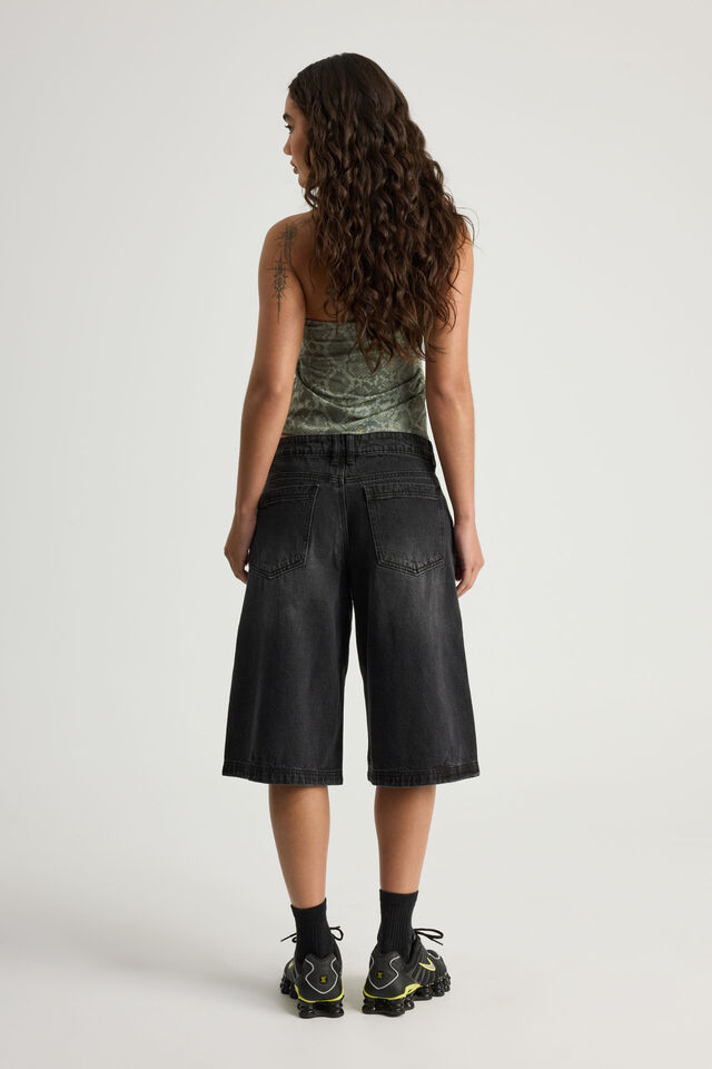 Mega Baggy Jort, MIDNIGHT BLACK WASH