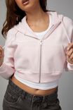 Crop Zip Through Hoodie, BALLARINA PINK - alternate image 2