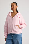Stormy Zip Through Hoodie, PARFAIT PINK/TLK LTR AGAIN & AGAIN - alternate image 1