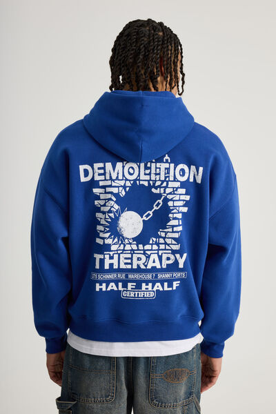Half Half Hoodie, HH CORPORATE BLUE/ON SMOKO