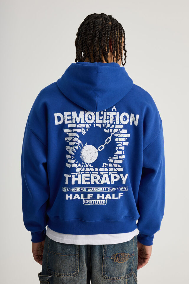 Half Half Hoodie, HH CORPORATE BLUE/ON SMOKO
