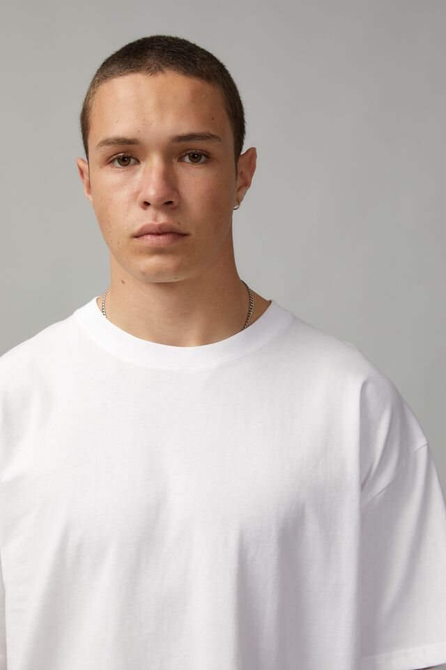 Basic Oversized T Shirt, WHITE