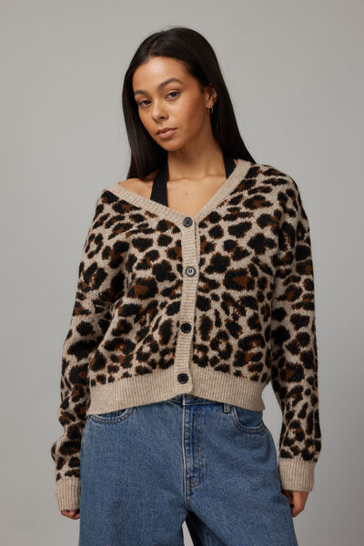 Freya Leopard Knit Cardigan, LEOPARD