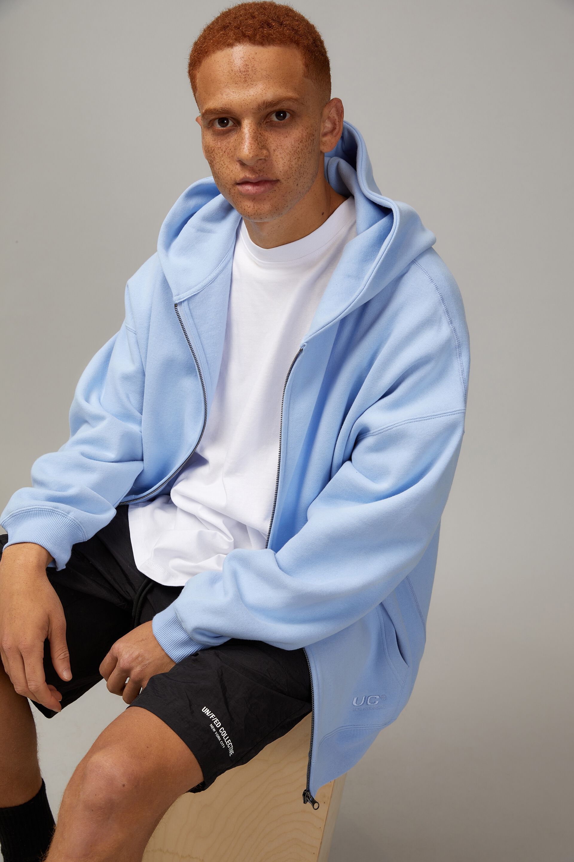 Baggy Graphic Zip Through Hoodie
