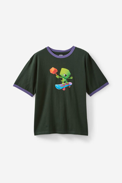 Half Half Regular Ringer Tshirt, HH KELP/NEBULA RENDERED GUY