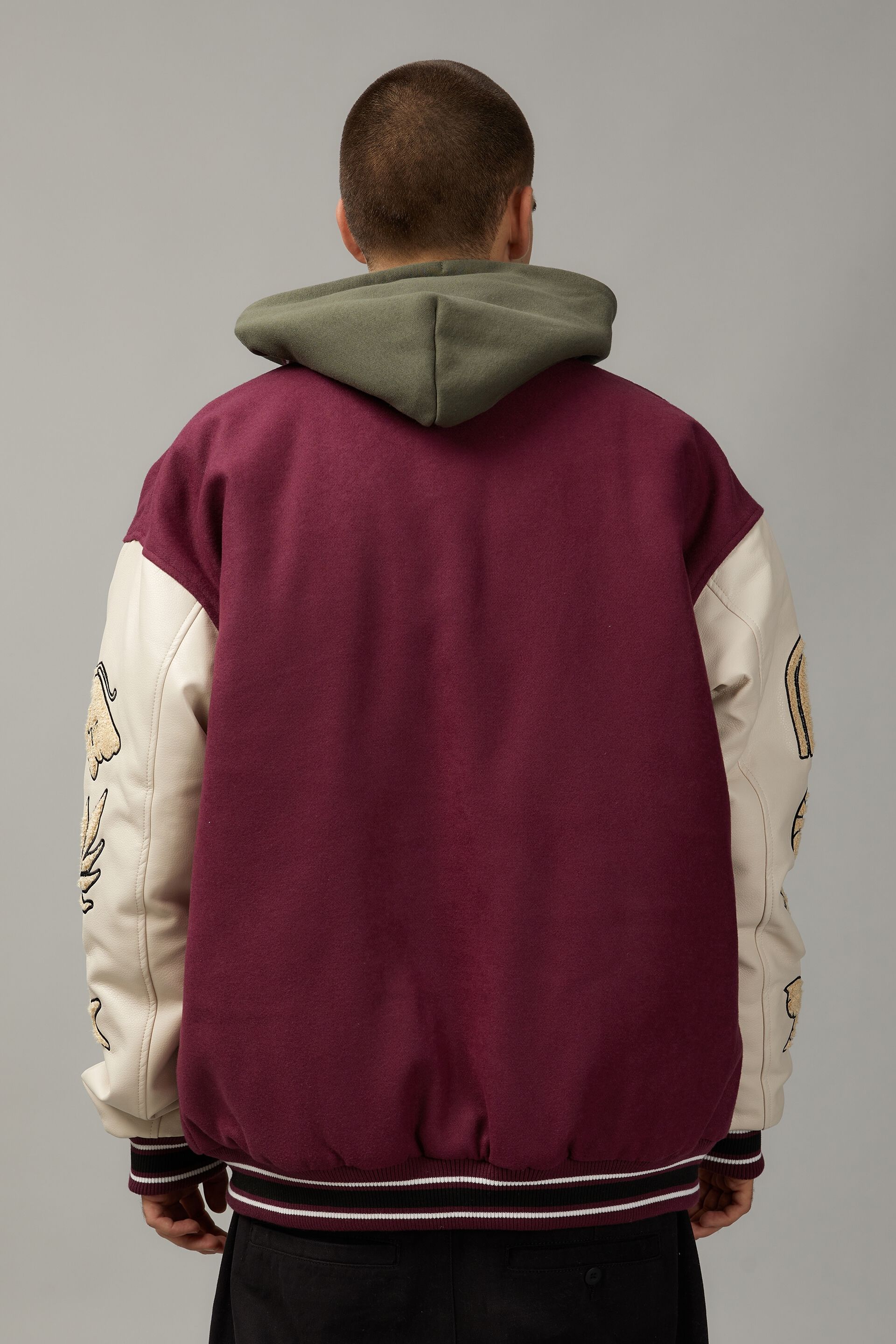 Baseball jacket with hood best sale