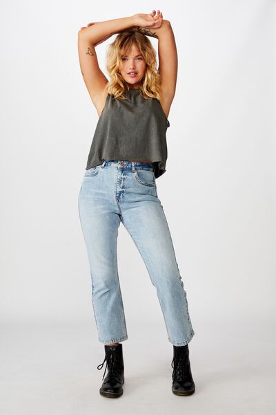 Cropped Flare Jean, VINTAGE BLUE