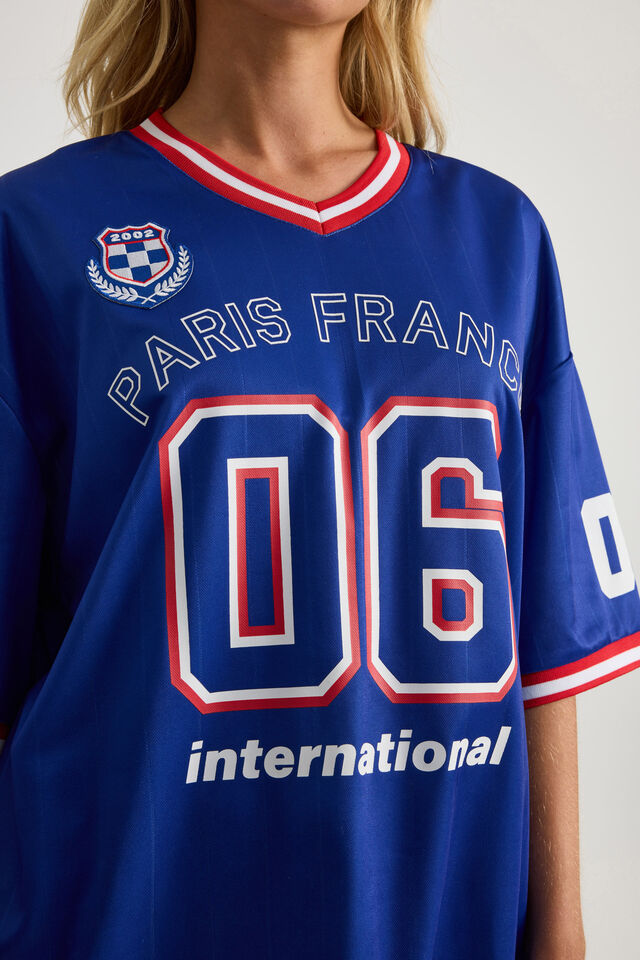 V Neck Sports Jersey, BLUE RED/06