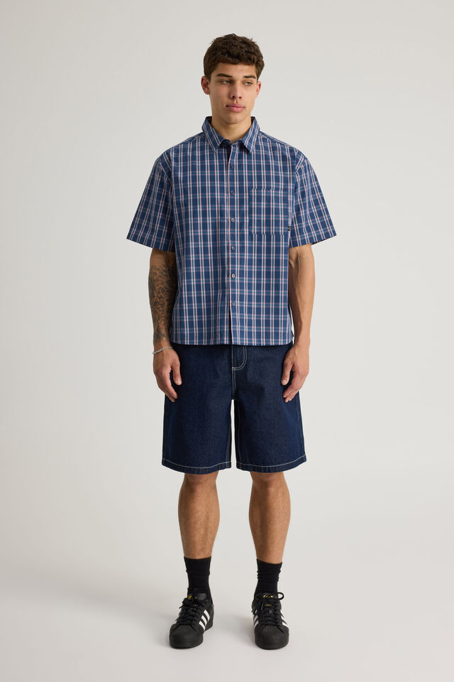 Half Half Short Sleeve Shirt, HH SURF RIOT CHECK